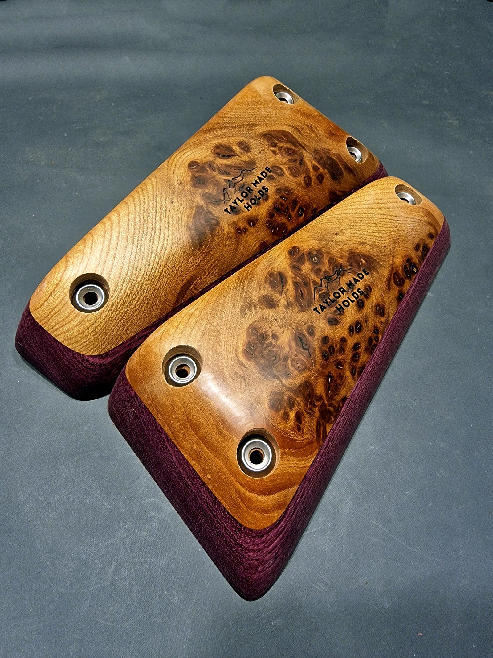 Thick Rails in Purple Heart and Elm Burr