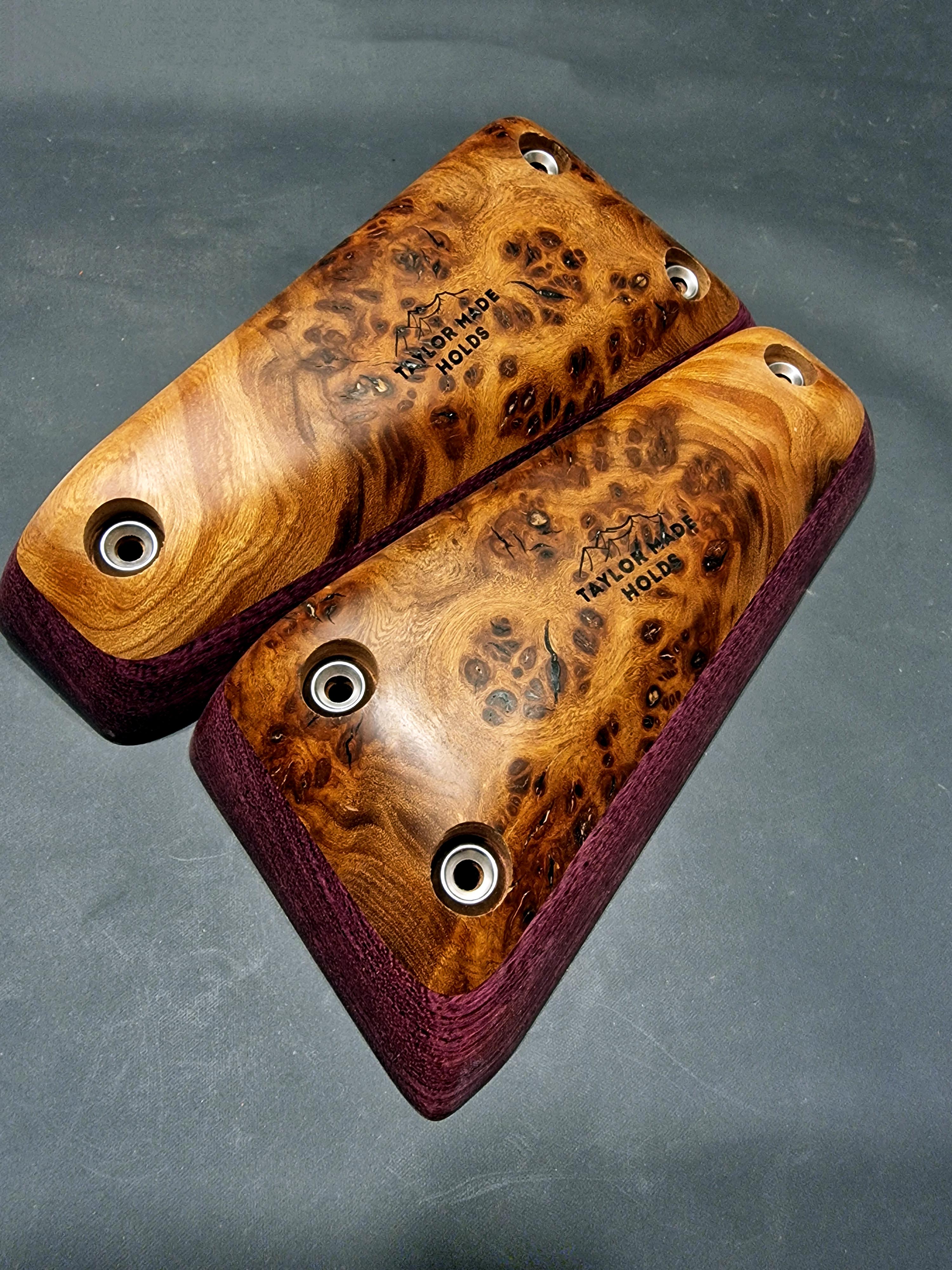 Thick Rails in Purple Heart and Elm Burr