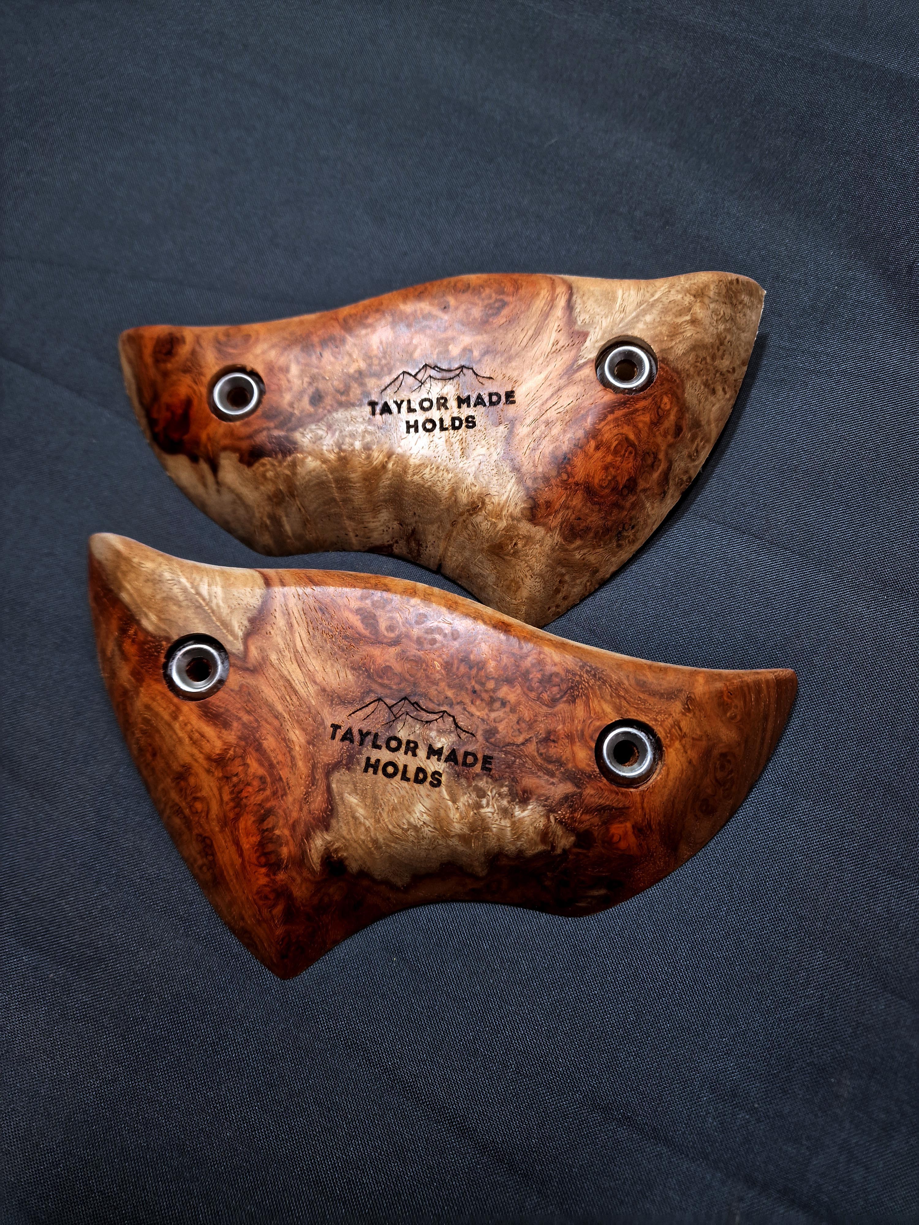 Swoop Bump Crimps in Amboyna Burl